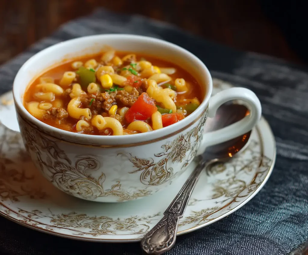 Best Hamburger Macaroni Soup 