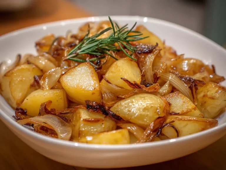 Crispy Pan Fried Potatoes and Onions