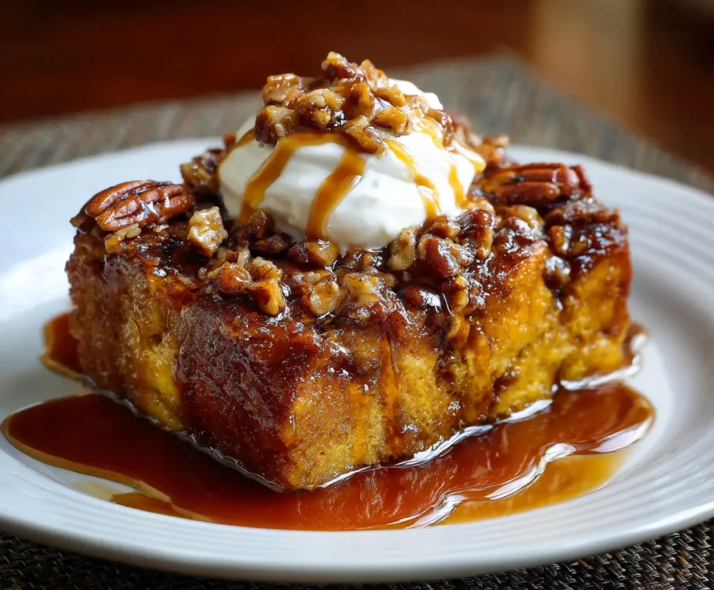 Pumpkin Praline Bread Pudding