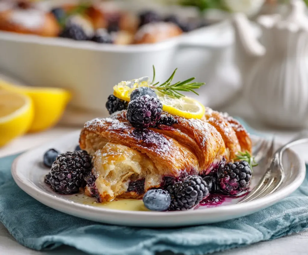 Berry Lemon Croissant Casserole Recipe – A Sweet & Tangy Breakfast Delight