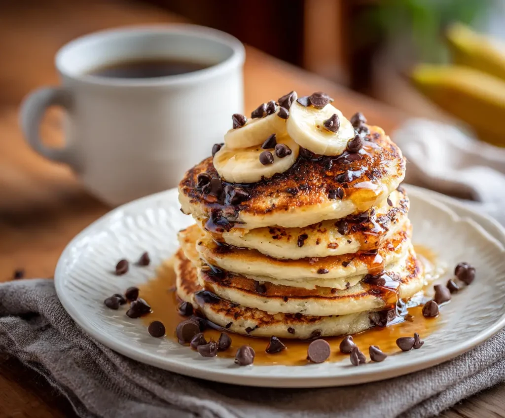 Banana Chocolate Chip Pancakes 