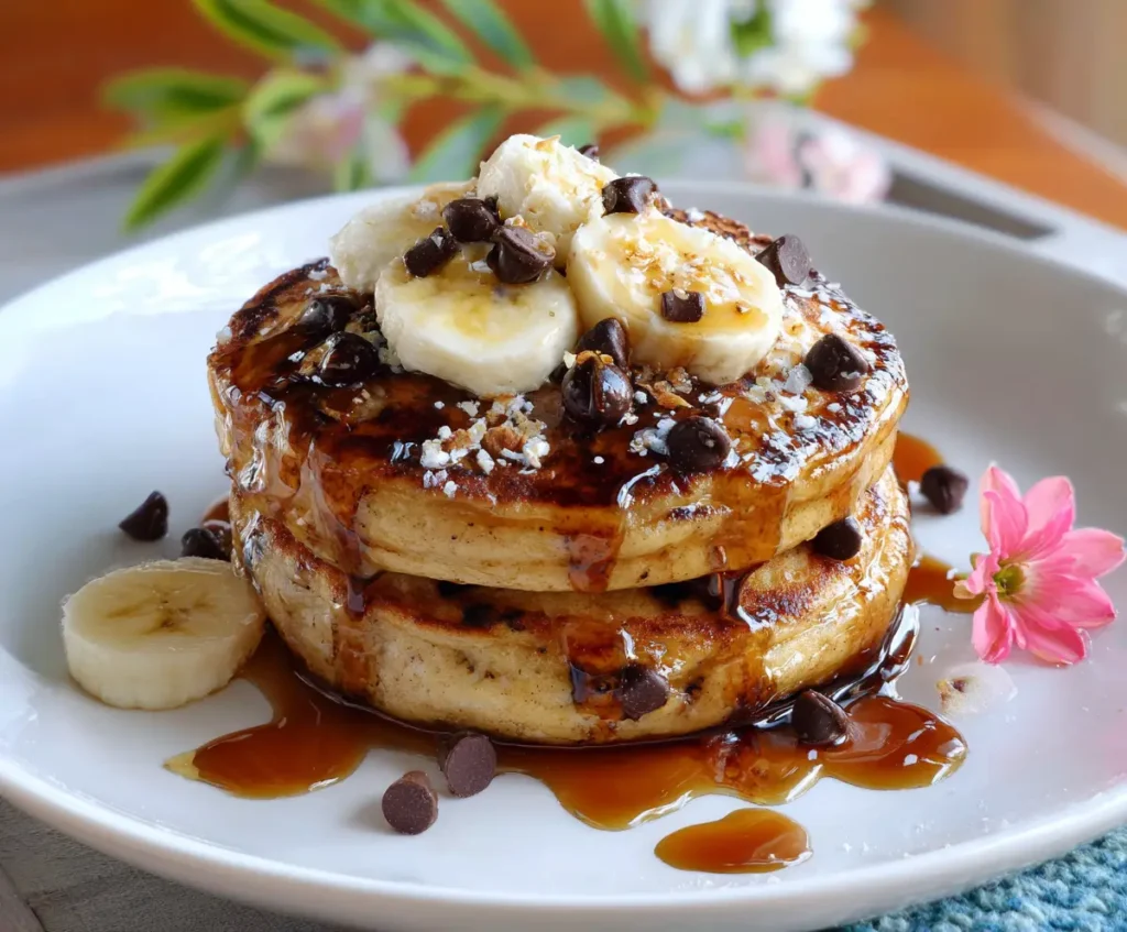 Banana Chocolate Chip Pancakes 