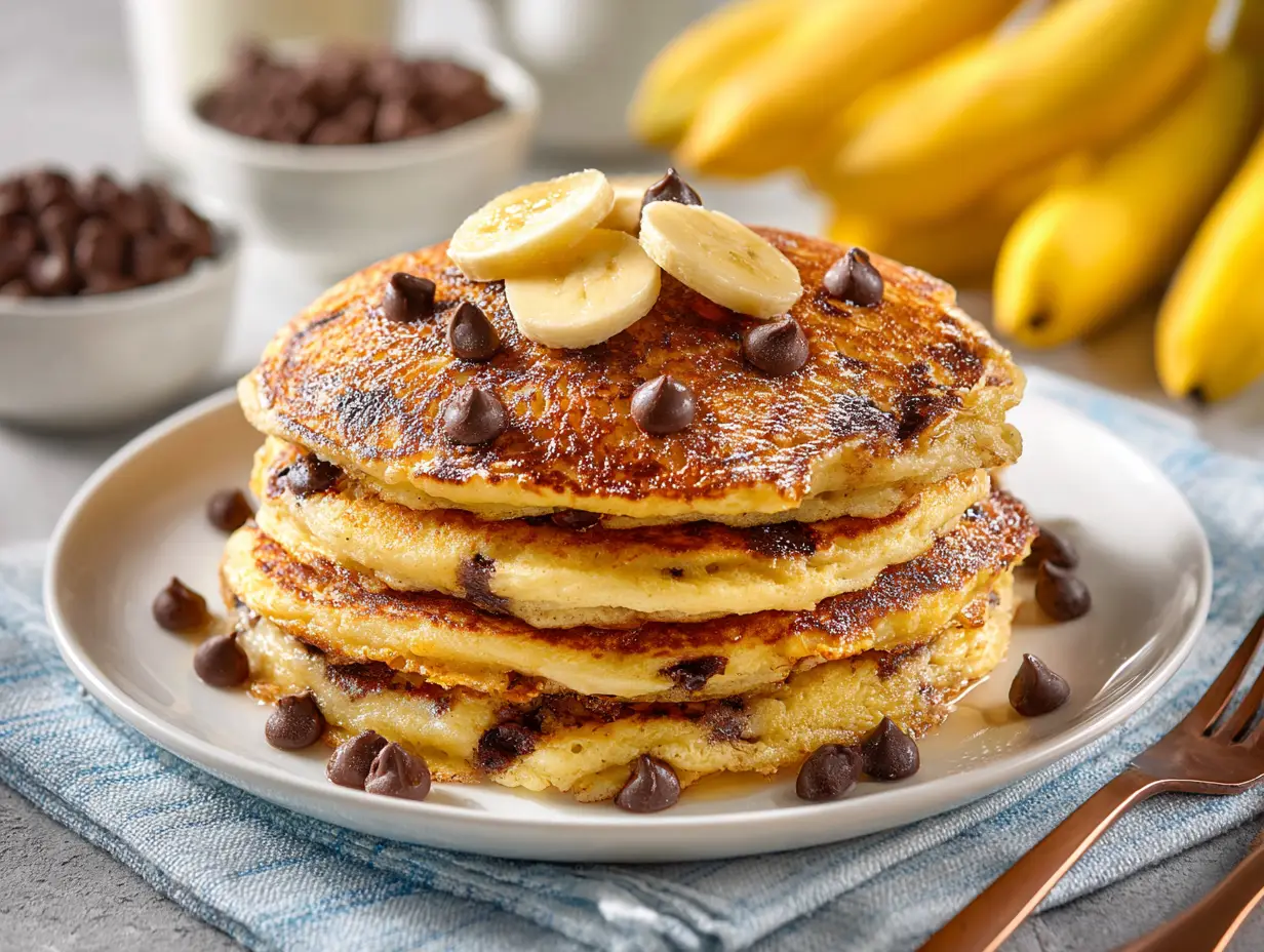 Banana Chocolate Chip Pancakes