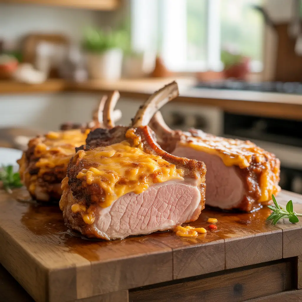 Crispy Cheddar Pork Chops 