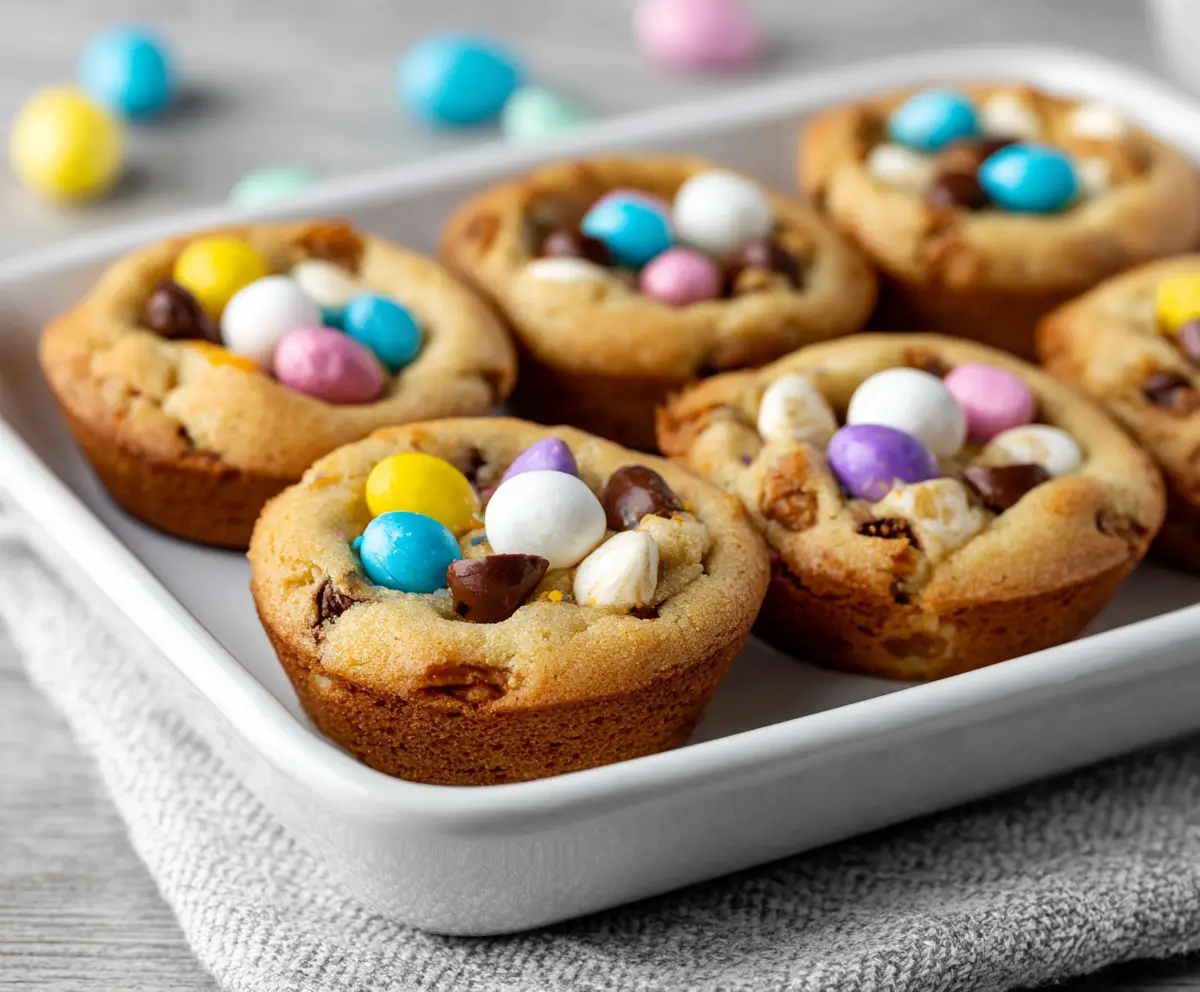 Easter Egg Chocolate Chip Cookie Cups