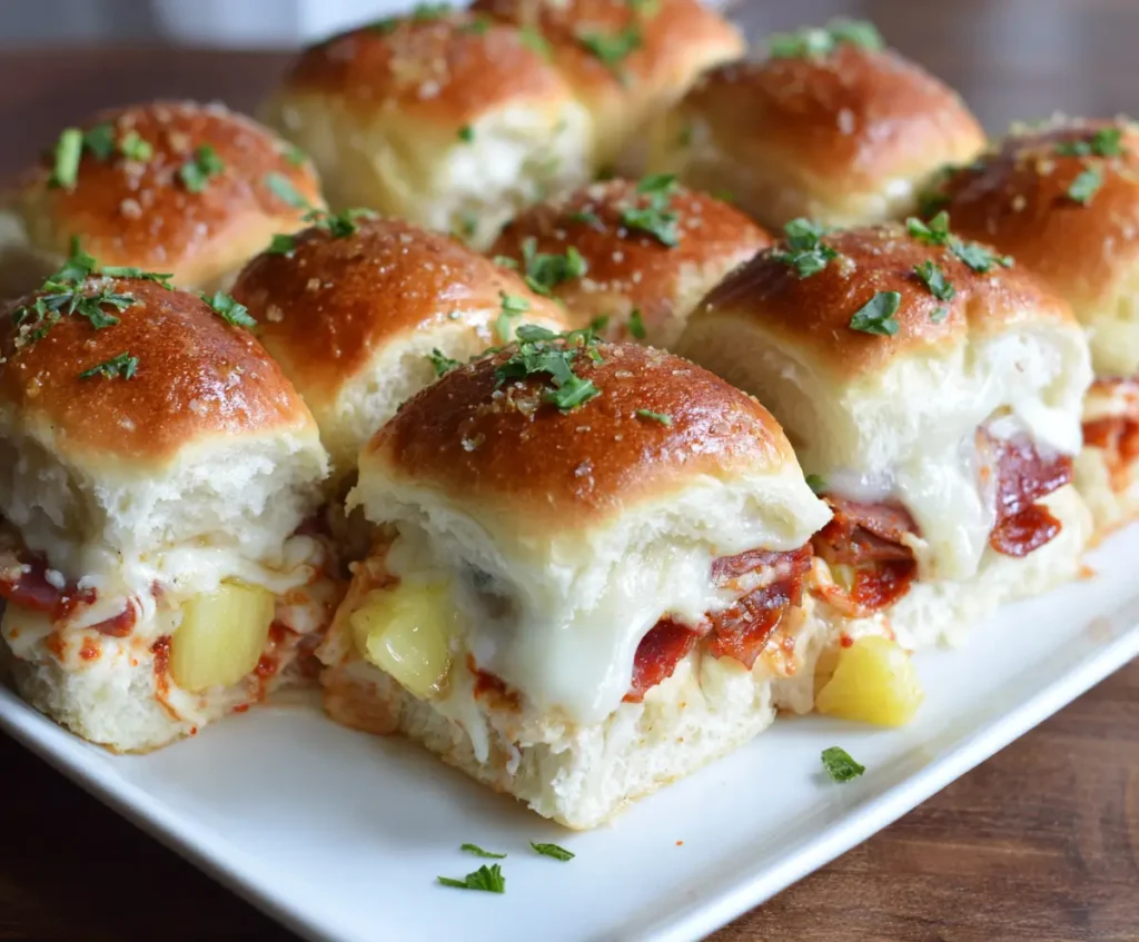 Pizza Sliders Hawaiian Rolls