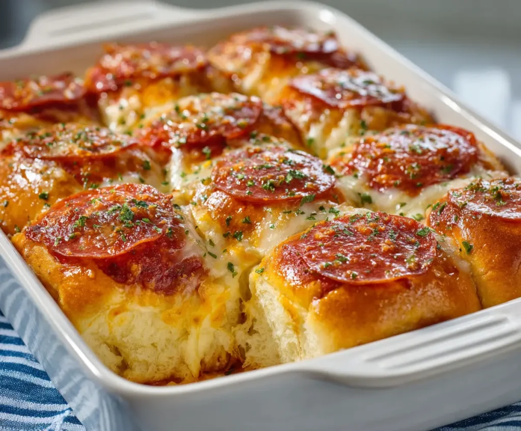 Pizza Sliders Hawaiian Rolls