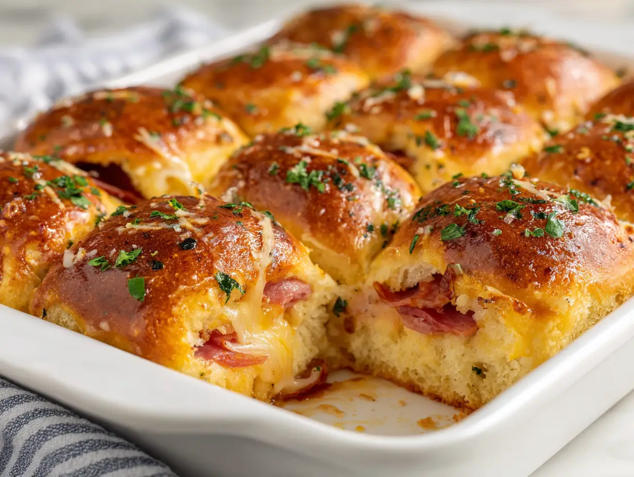 Pizza Sliders Hawaiian Rolls