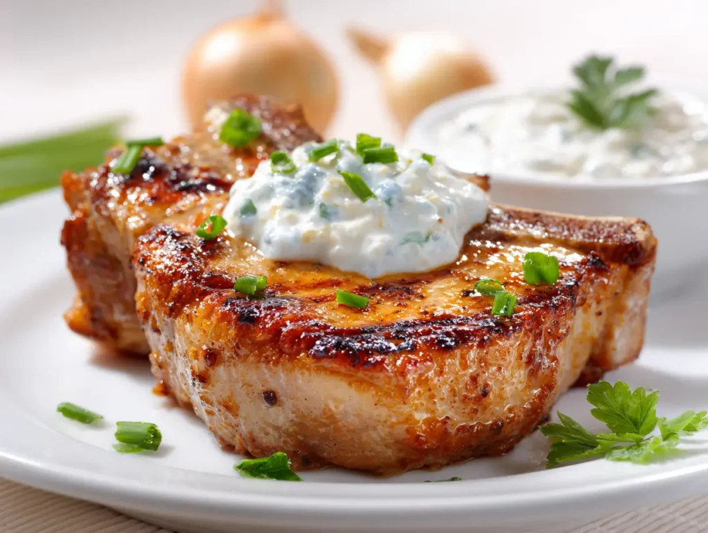 Pork Chops With Onion Dip