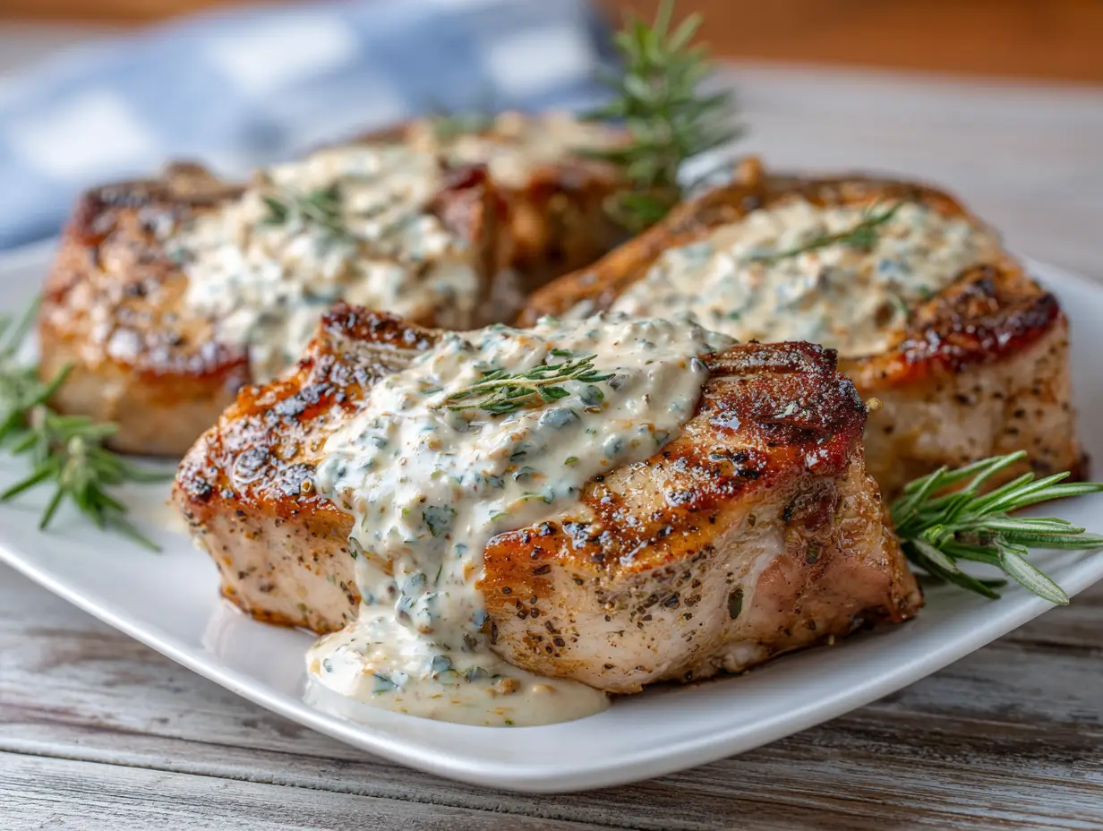 Pork Chops With Onion Dip