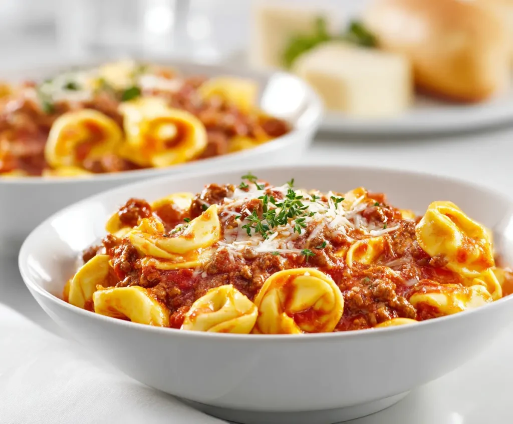 Cheese Tortellini With Meat Sauce 