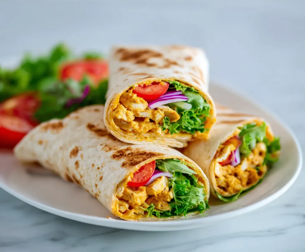 Cheesy Garlic Chicken Wraps