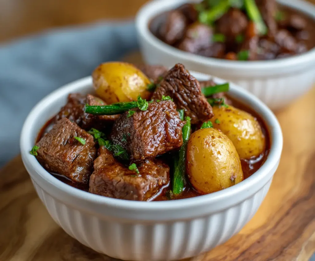 Crockpot Steak Bites and Potatoes 