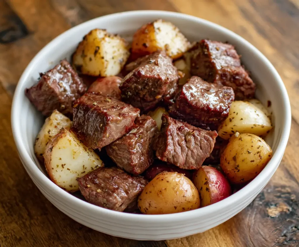 Crockpot Steak Bites and Potatoes
