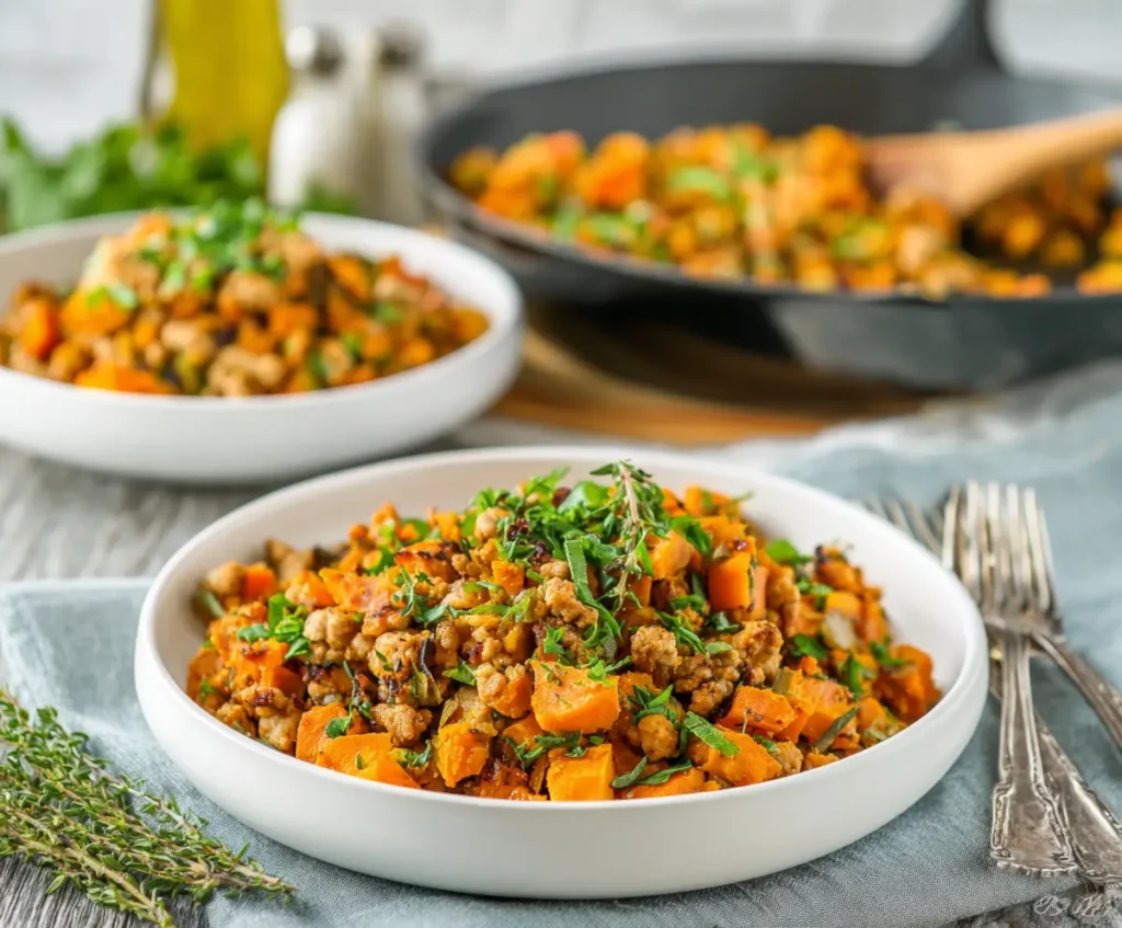 Ground Turkey Sweet Potato Skillet 