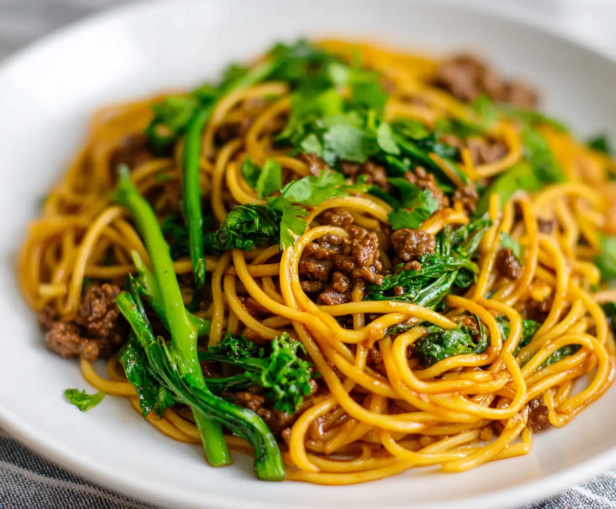 Mongolian Ground Beef Noodles