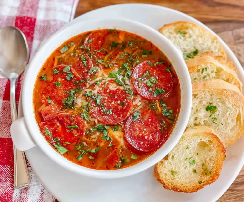 Pepperoni Pizza Soup 