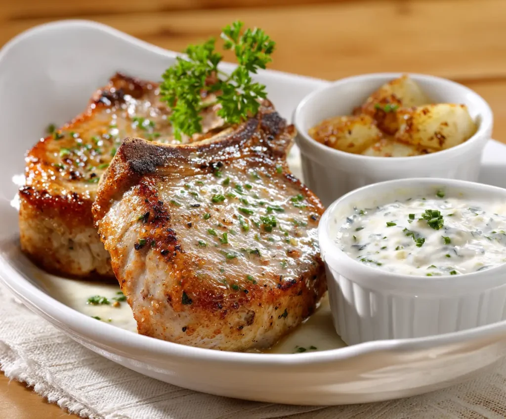 Pork Chops With Onion Dip