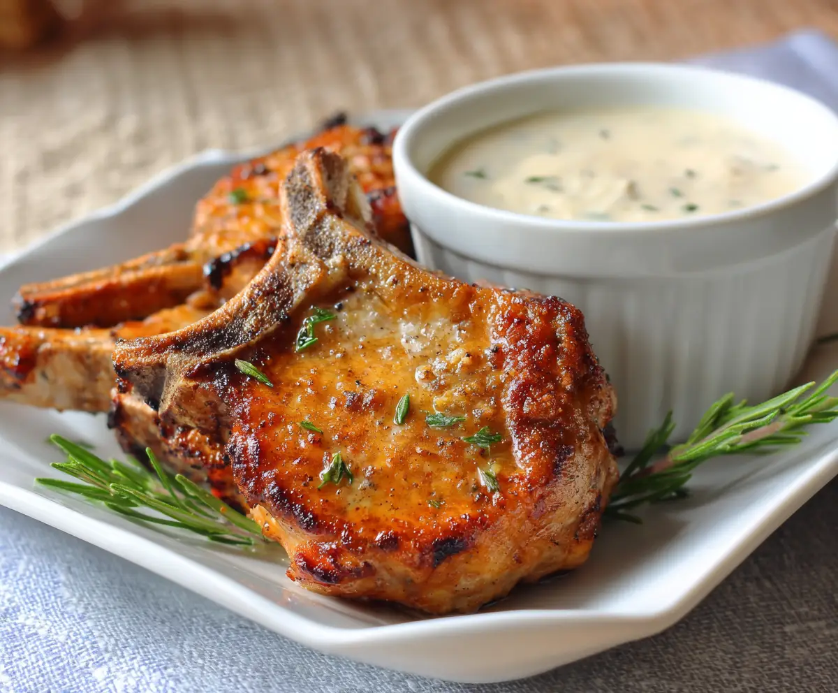 Pork Chops With Onion Dip