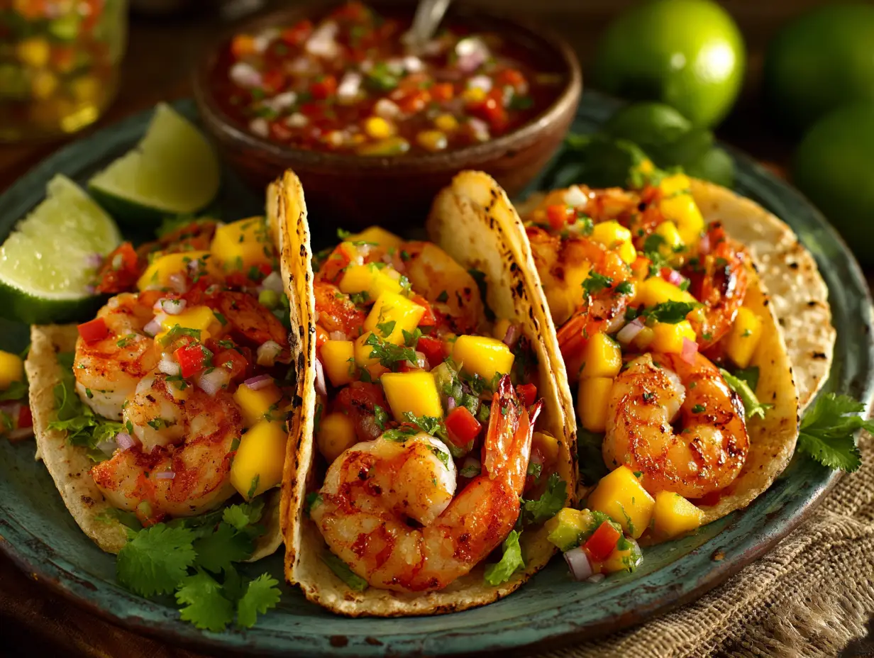 Shrimp Tacos with Mango Salsa