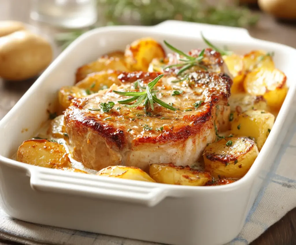 Comforting Pork Chop and Potato Bake