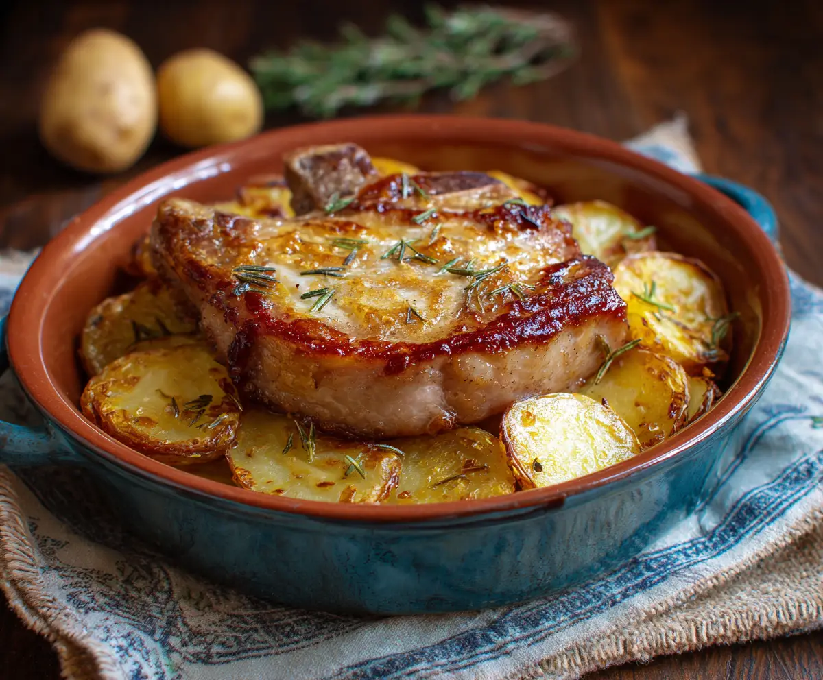 Comforting Pork Chop and Potato Bake