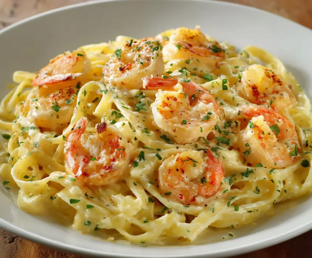 Creamy & Restaurant-Style Shrimp Fettuccine Alfredo 