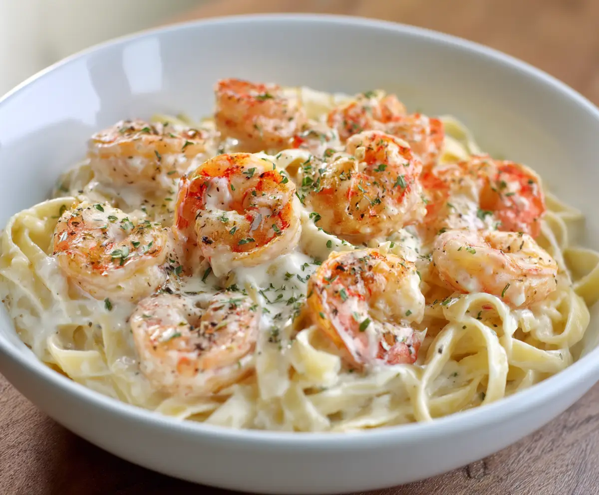 Creamy & Restaurant-Style Shrimp Fettuccine Alfredo