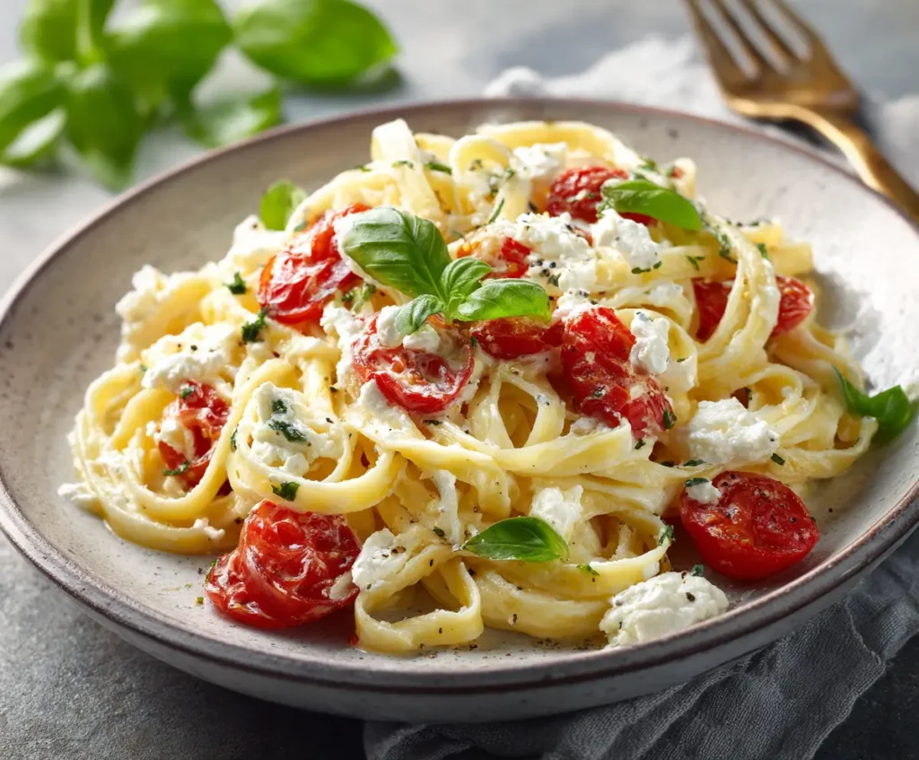 Creamy Tomato and Garlic Ricotta Pasta 