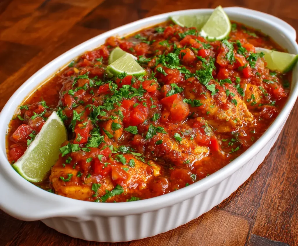 Easy Crockpot Salsa Chicken