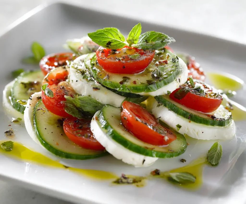 Fresh & Easy Cucumber Caprese Salad