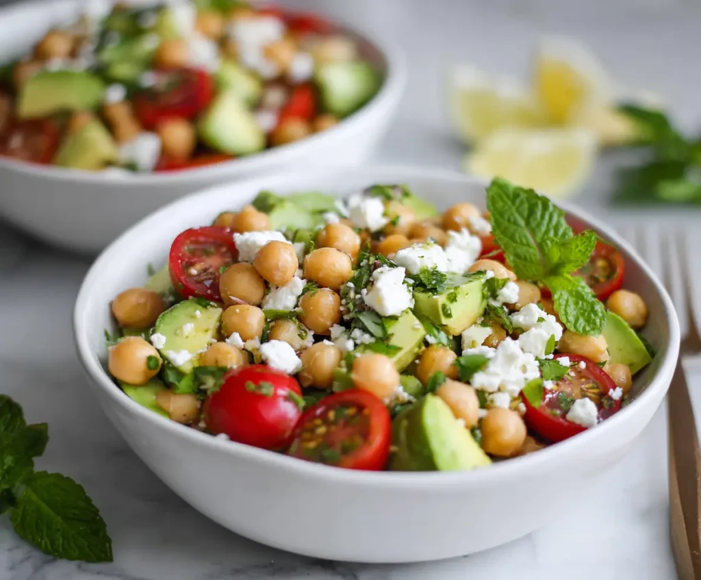 Fresh & Healthy Chickpea Feta Avocado Salad 