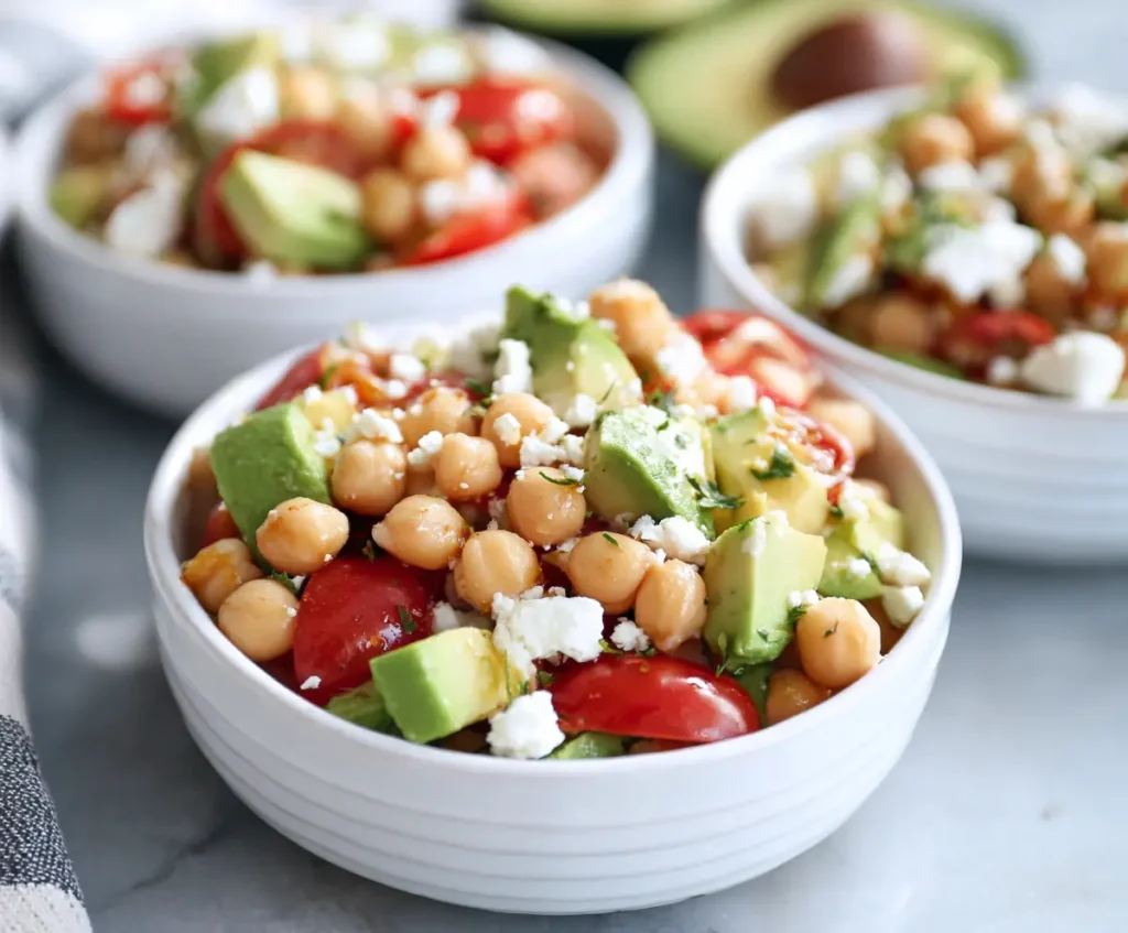 Fresh & Healthy Chickpea Feta Avocado Salad