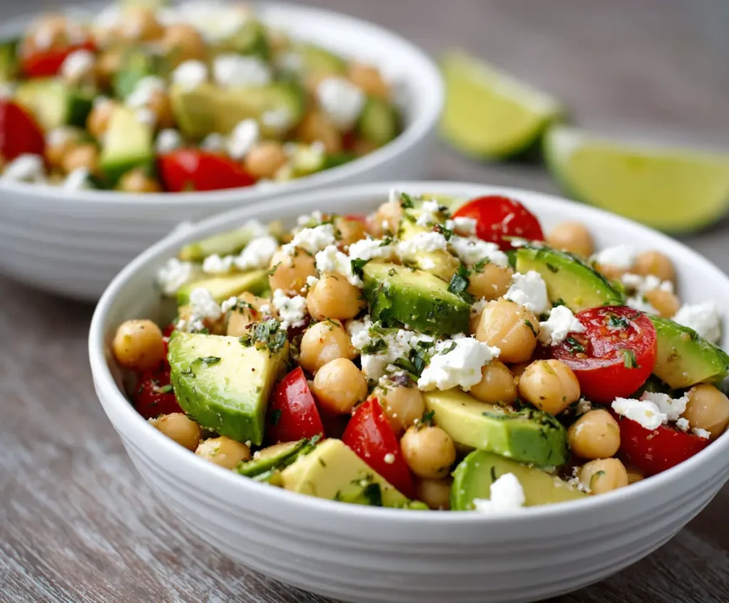 Fresh & Healthy Chickpea Feta Avocado Salad 