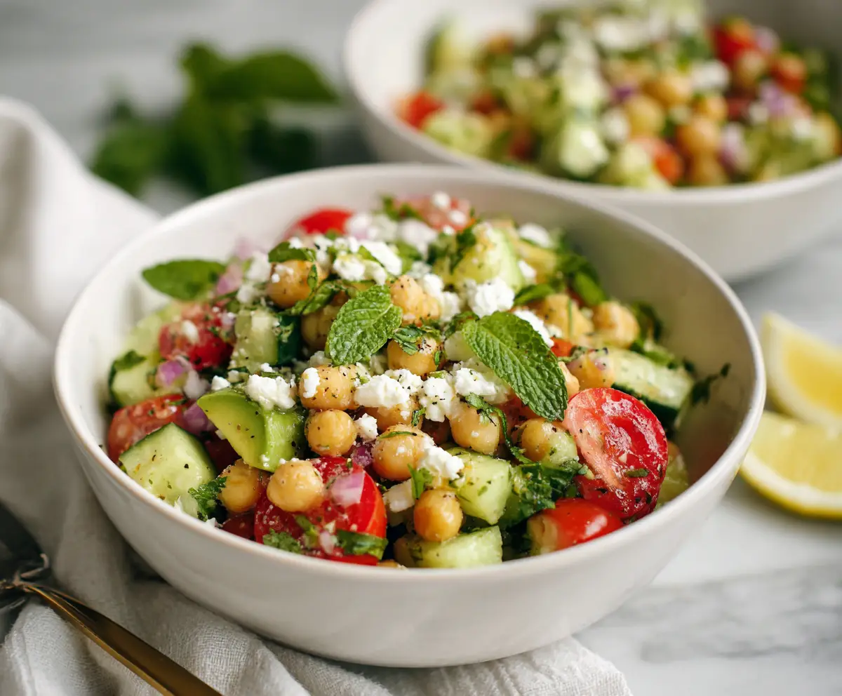 Fresh & Healthy Chickpea Feta Avocado Salad