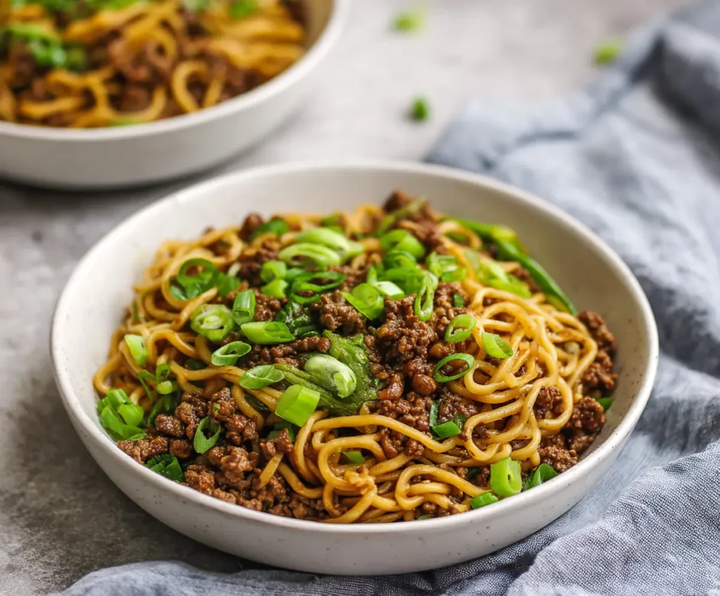 Mongolian Ground Beef Noodles