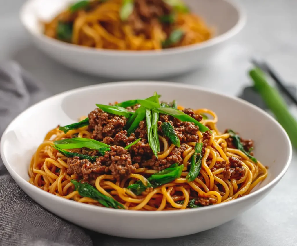 Mongolian Ground Beef Noodles