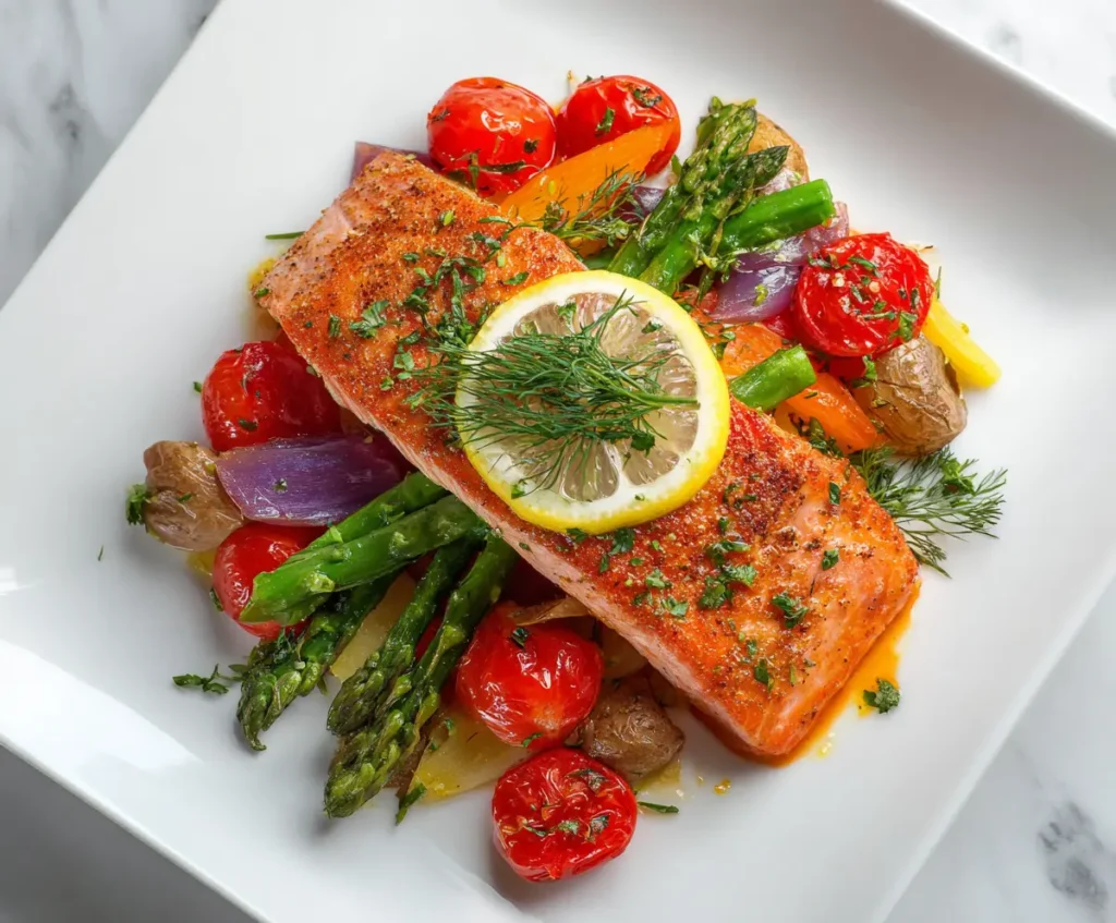 Nutritious One-Pan Salmon Supper