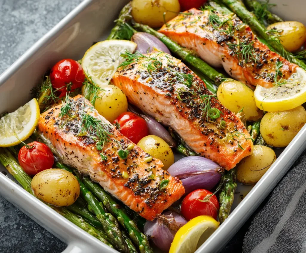 Nutritious One-Pan Salmon Supper