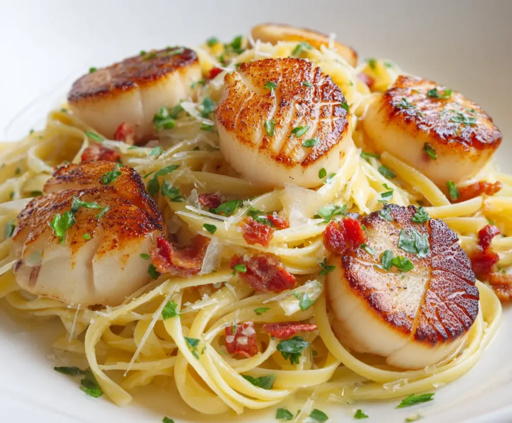 Perfect Seared Scallops and Pasta 