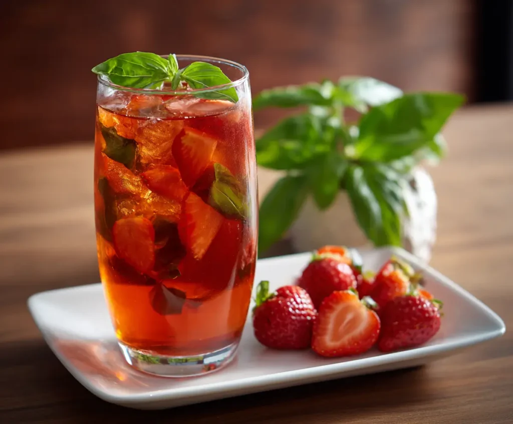 Refreshing Strawberry Basil Iced Tea 