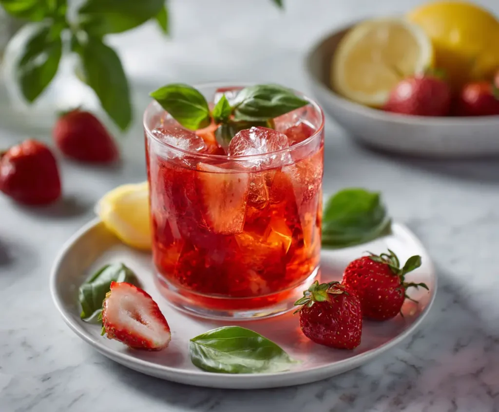 Refreshing Strawberry Basil Iced Tea