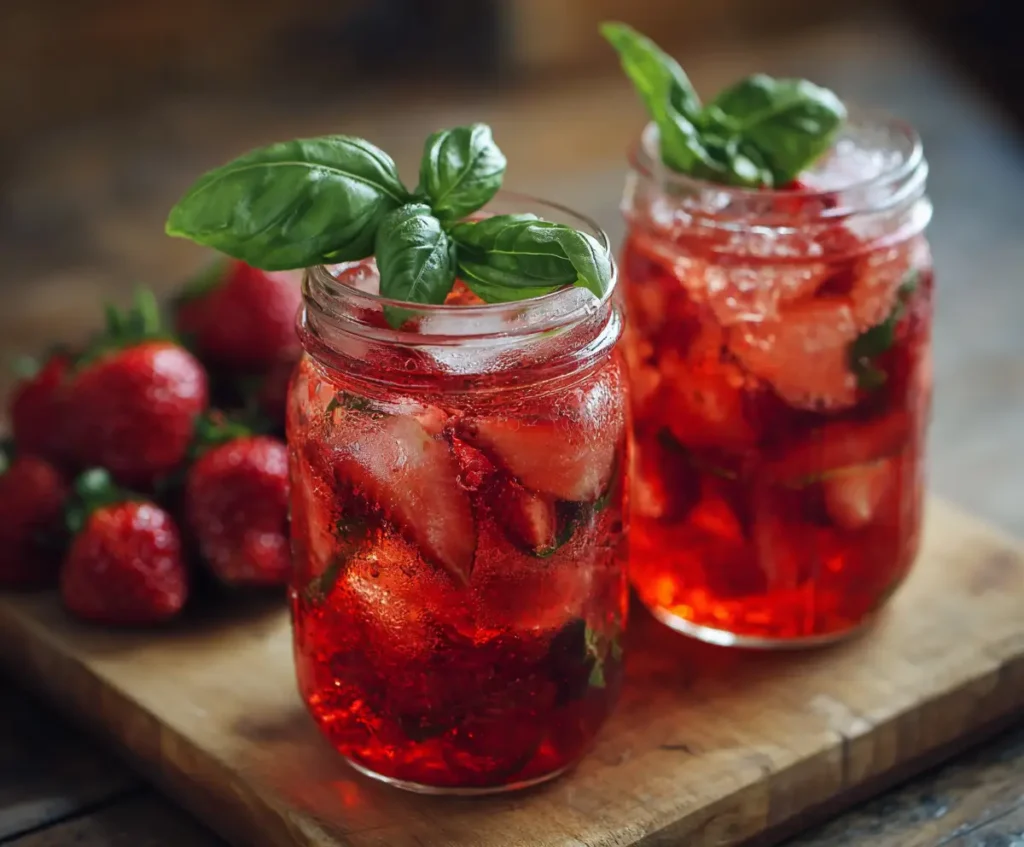 Refreshing Strawberry Basil Iced Tea 