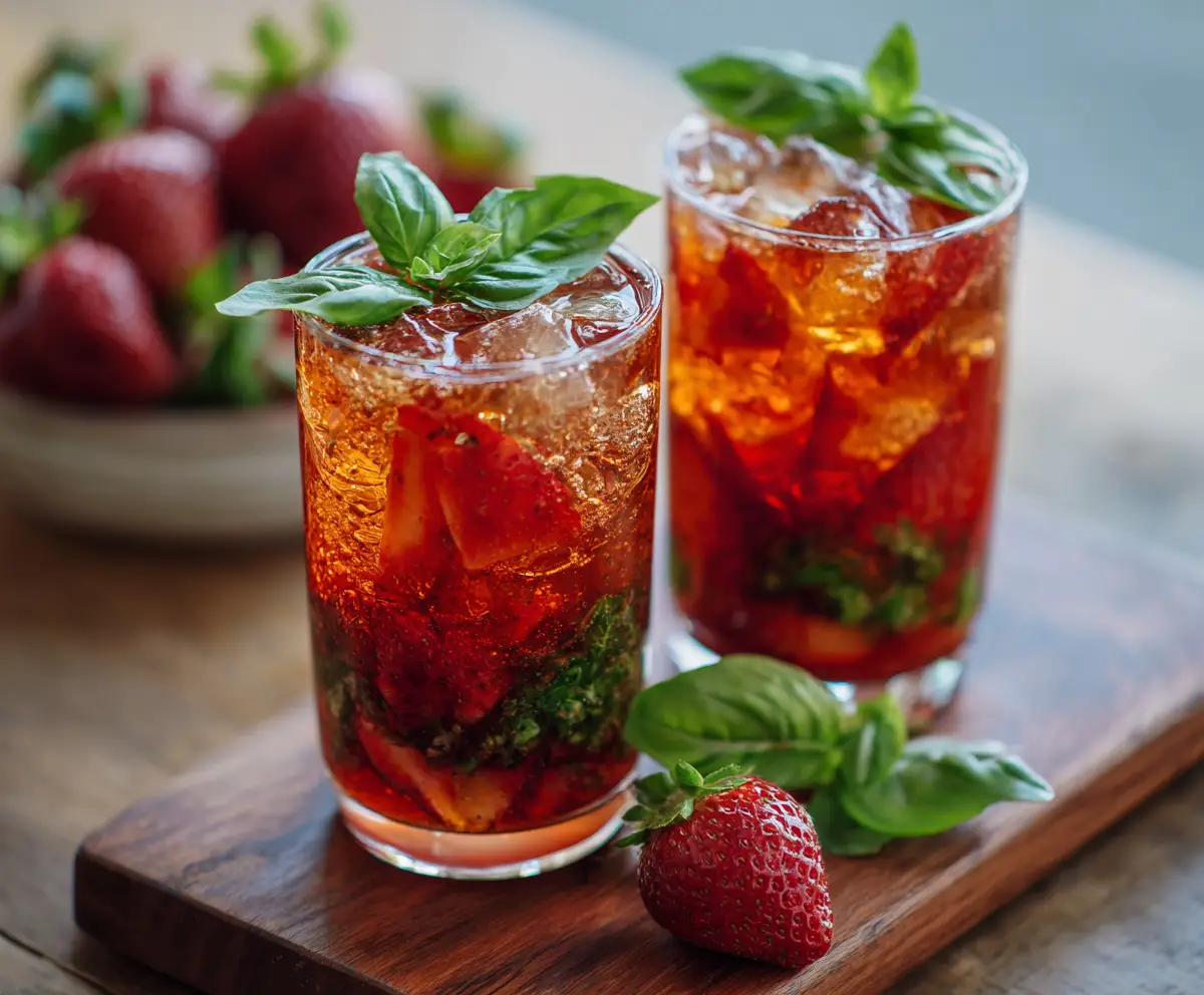 Refreshing Strawberry Basil Iced Tea