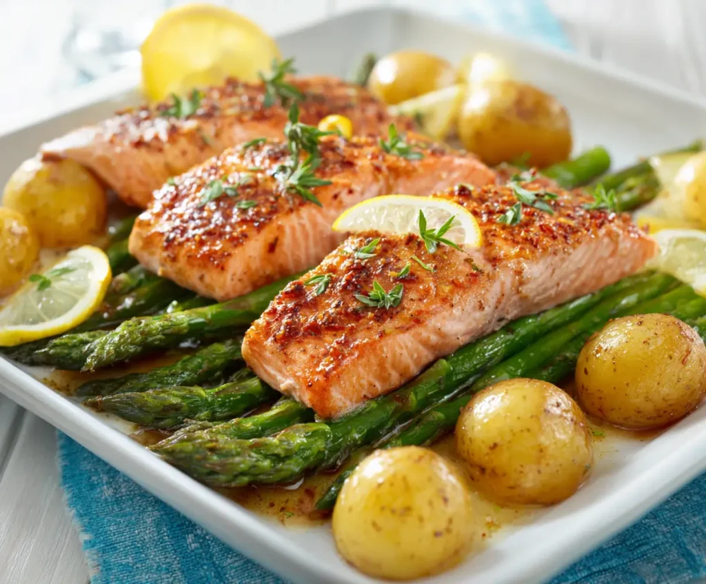 Salmon with Potatoes and Asparagus