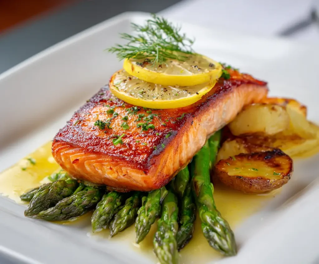 Salmon with Potatoes and Asparagus 