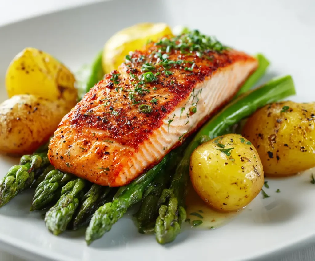 Salmon with Potatoes and Asparagus