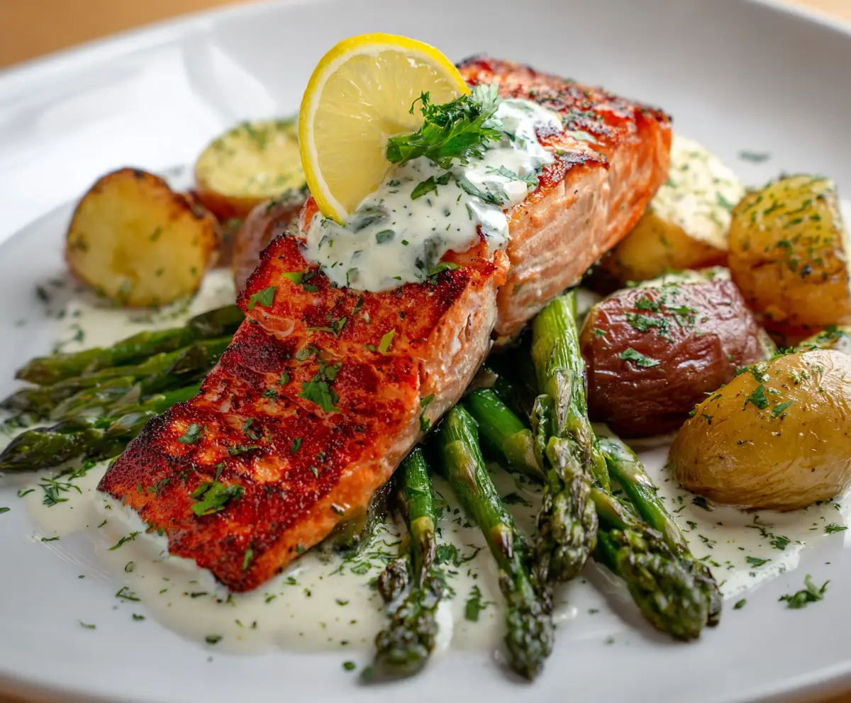 Salmon with Potatoes and Asparagus