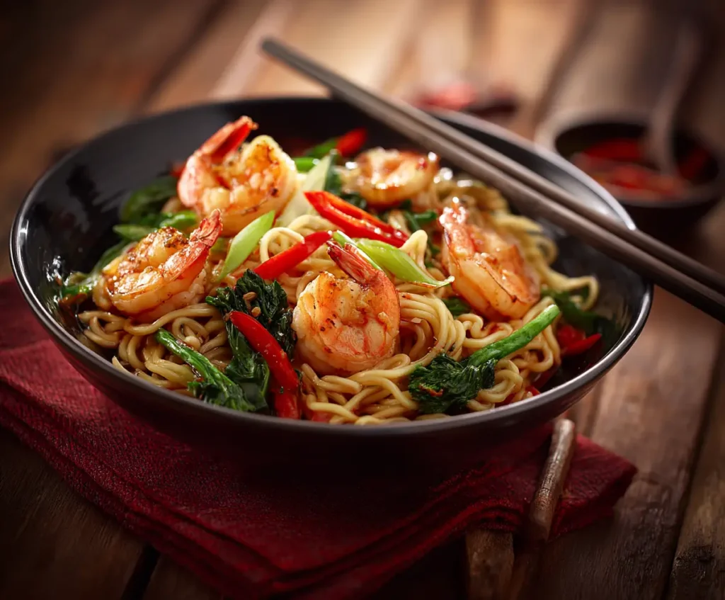 Shrimp Stir Fry with Noodles 