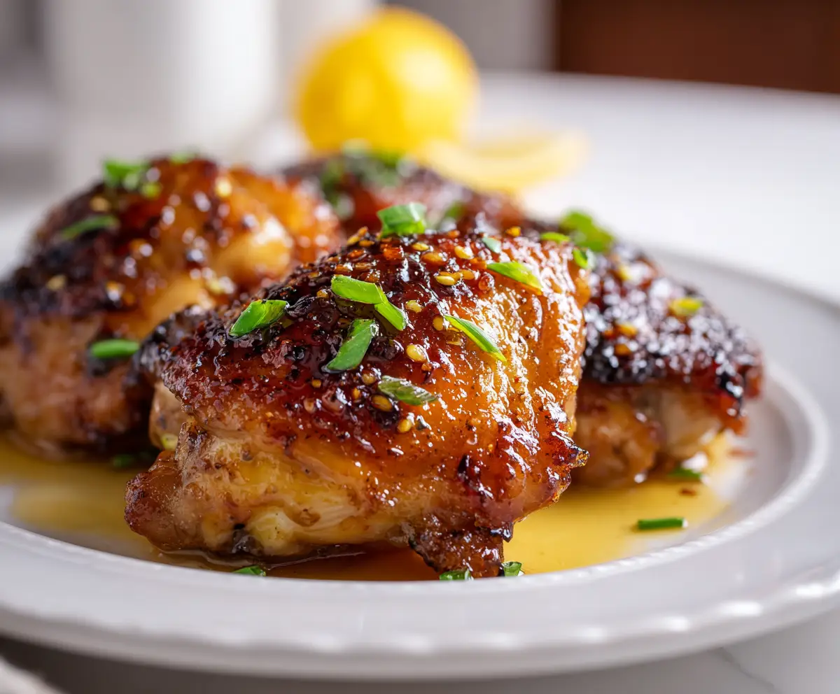 Sticky Honey Garlic Chicken Thighs